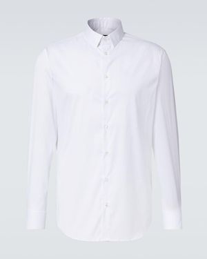 Giorgio Armani Cotton-Blend Poplin Shirt - White