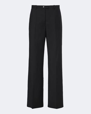 Jil Sander Wool And Mohair Canvas Wide-Leg Pants - Black