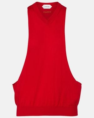 Versace Knitted Cotton Top - Red