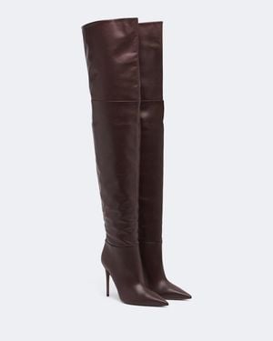 Paris Texas Overknee-Stiefel Vera Aus Leder - Braun