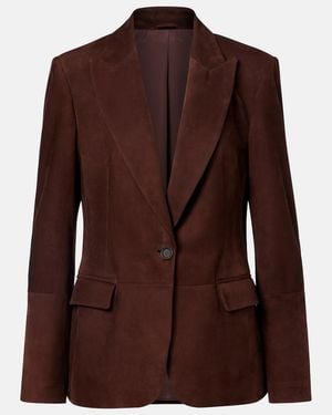 Brunello Cucinelli Monili Suede Blazer - Brown