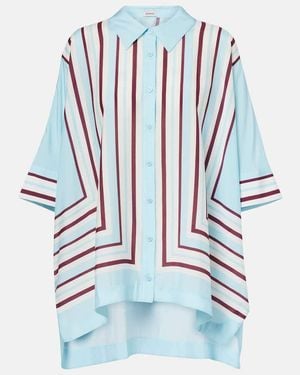 Jonathan Simkhai Bedrucktes Oversize-Hemd Bowman - Blau