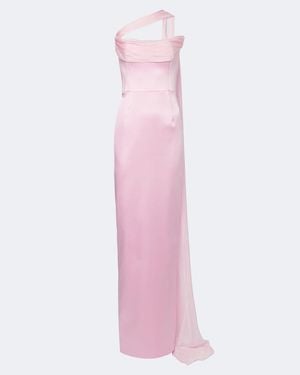 The New Arrivals Ilkyaz Ozel Julietta Scarf-Detail Satin Gown - Pink