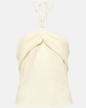 Magda Butrym Embellished Halterneck Top - Natural