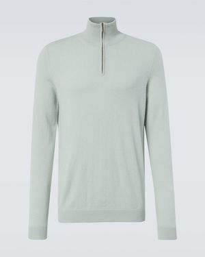 LeKasha Dared Cashmere Half-Zip Jumper - Green