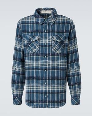 God's True Cashmere Fantasia Plaid Cashmere Shirt With Emerald - Blue