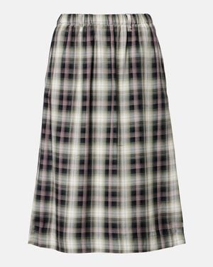 Acne Studios Falda Midi Izetta A Cuadros - Gris