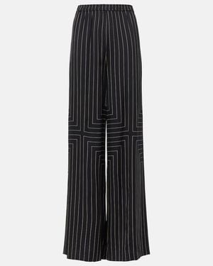 JOSEPH Hulin Silk-Blend Wide-Leg Pants - Black