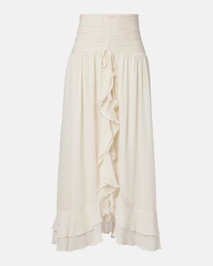 Poupette Falda Larga Neree Con Volantes - Blanco