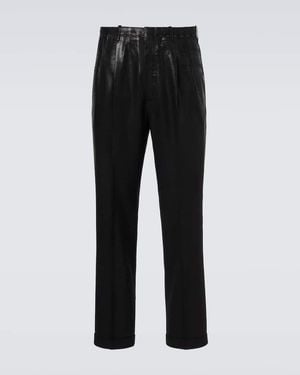 Maison Margiela Virgin Wool Straight Trousers - Black