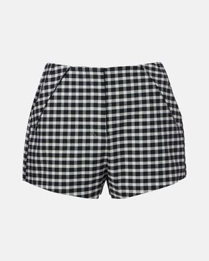 Posse Chiara Gingham Cotton-Blend Shorts - Black