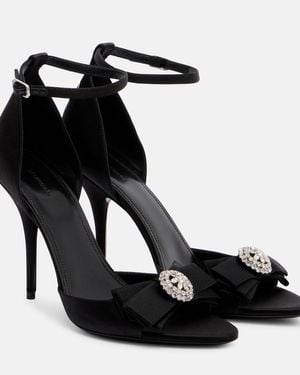 Balenciaga Avenue Palazzo 110 Satin Sandals - Black