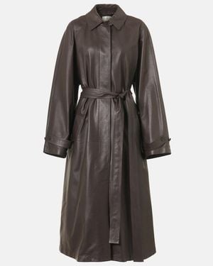 The Row Ryota Leather Coat - Grey