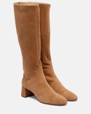 Aquazzura Saint Honore 50 Suede Ankle Boot - Brown