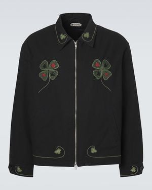 Bode Lucky Draw Cotton Twill Jacket - Black