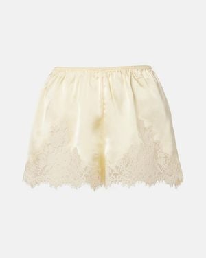 Doen Shorts Iona De Seda Con Encaje - Neutro