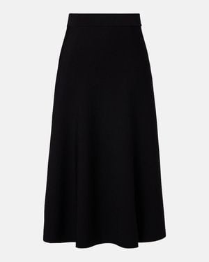 Max Mara Lazio Pleated Crepe Midi Skirt - Black