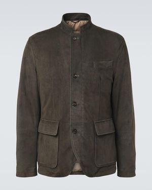 Eleventy Suede Jacket - Green