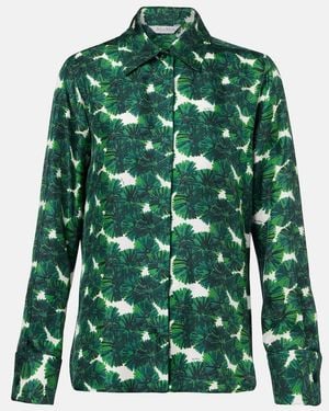 Max Mara Rodesia Printed Silk Twill Shirt - Green
