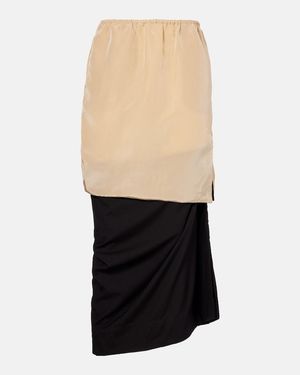 Calvin Klein Tyler Layered Wool And Silk Maxi Skirt - Black