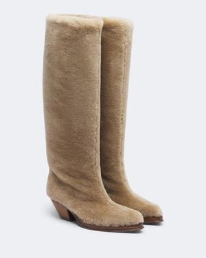 Gabriela Hearst Waite Shearling Knee-High Boots - Brown