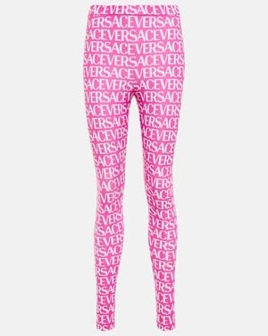 Versace Logo Printed leggings - Pink