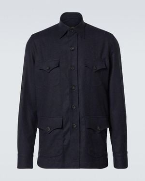 Rubinacci Wool Overshirt - Blue