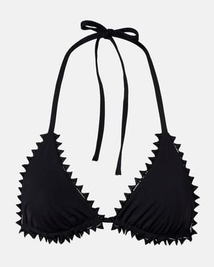 Jacquemus Besticktes Bikini-Oberteil Picot - Schwarz