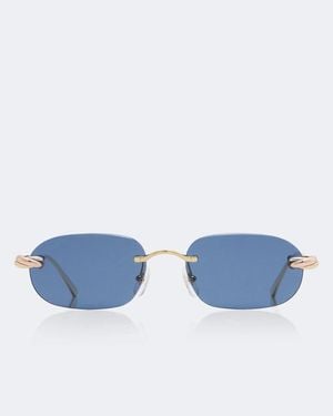 Cartier Trinity De Cartier Rectangular Sunglasses - Blue