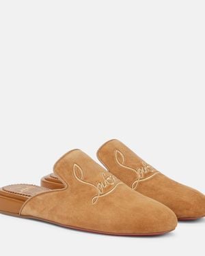 Christian Louboutin Coolito Donna Suede Slippers - Brown