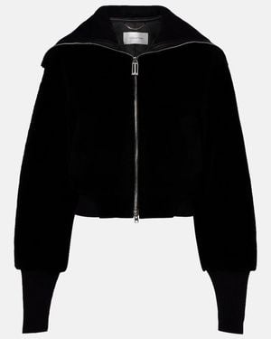 Victoria Beckham Shearling Bomber Jacket - Black