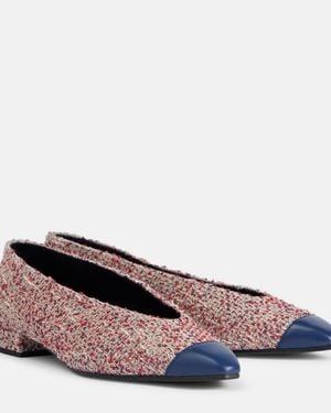 Loro Piana Rebecca Tweed Ballet Flats - Blue