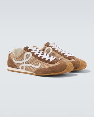 Loewe Ballet Runner 2.0 Suede-Trimmed Sneakers - Natural