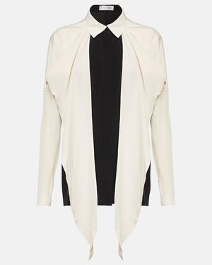 Victoria Beckham Bow-Detail Silk Crepe De Chine Blouse - White