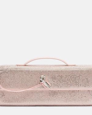 Bottega Veneta Andiamo Small Embellished Leather Clutch - Pink