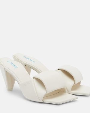 Loewe Origami Leather Mules - White