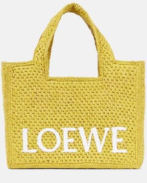 Loewe Paula's Ibiza Font Small Tote Bag - Yellow