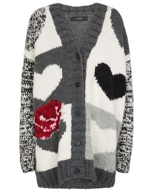 JOSEPH Cardigan en mezcla de lana en intarsia - Multicolor