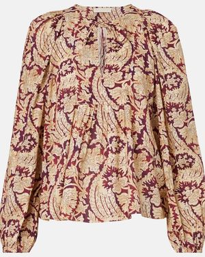 Ulla Johnson Brea Printed Cotton-Blend Blouse - Brown