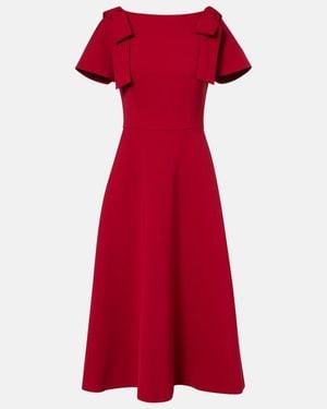 Carolina Herrera Bow-Detail Crepe Midi Dress - Red