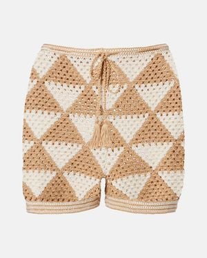 Anna Kosturova Maija Crochet Cotton Shorts - Natural