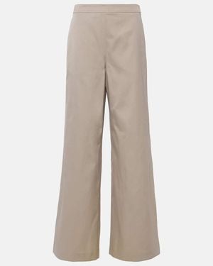 Tod's Mid-Rise Wide-Leg Trousers - Natural