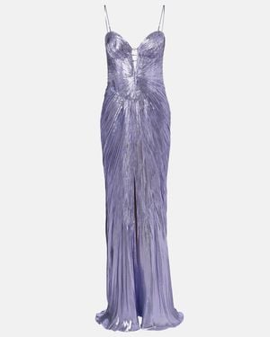 Maria Lucia Hohan Sara Silk-Blend Bustier Gown - Purple