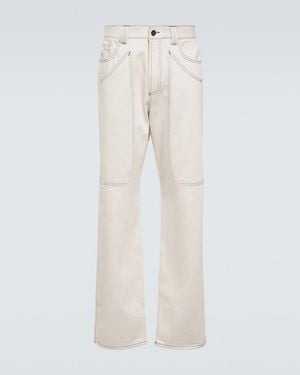 Winnie New York Panelled Straight Cotton Trousers - Natural