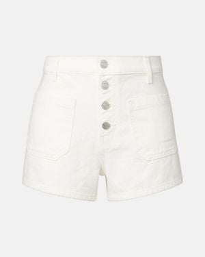 Nili Lotan Harley High-Rise Denim Shorts - White