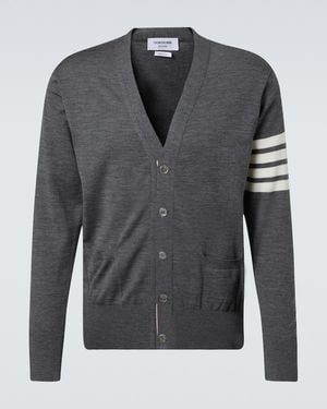 Thom Browne 4-Bar Wool Cardigan - Blue