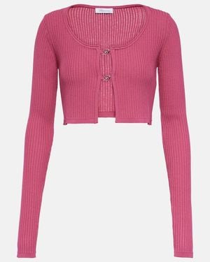 Blumarine Cropped Cardigan Aus Rippstrick - Pink