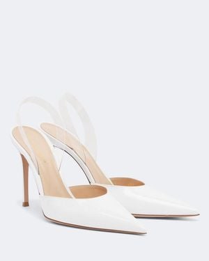 Gianvito Rossi Leather Slingback Pumps - White
