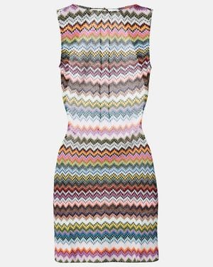 Missoni Zigzag Open-Back Lame Minidress - Multicolor