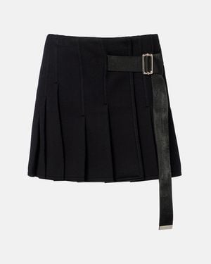 Plan C Minifalda Con Cinturon - Negro